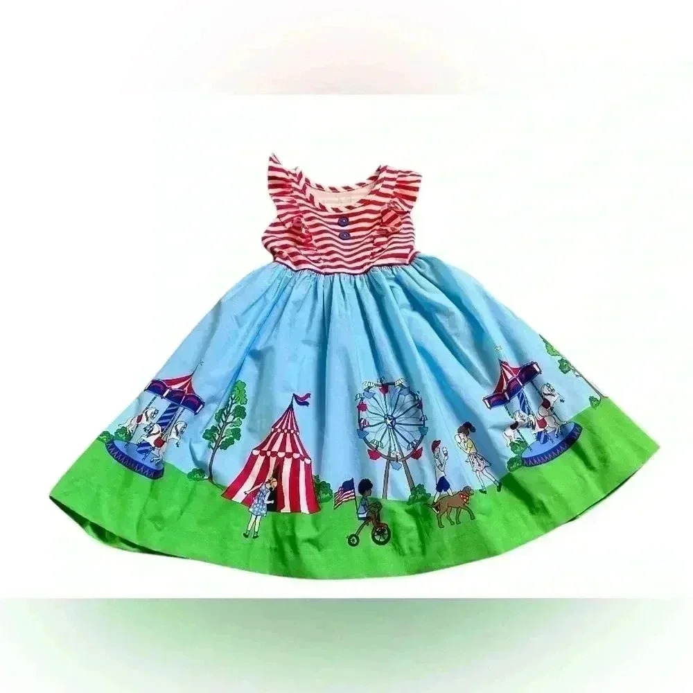 NWOT Eleanor Rose July 4 Parade Rhonda Dress Patriotic 4th Size 6-7